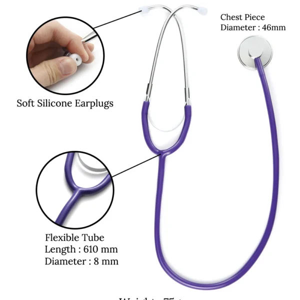 Basic Medical Stethoscope Single Head Professional Cardiology Stethoscope Doctor Student Vet Nurse Medical Equipment Device