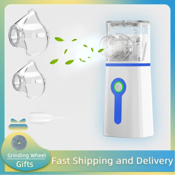 Portable Mini Nebulizer Silent Handheld Inhaler Ultrasonic Nebulizer Medical Grade Atomizer Baby Kids Adult for Cough Asthma