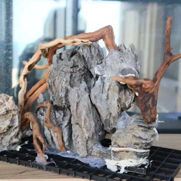 N1N 1 Pcs Landscaping Fish Tank Ornament Tank Background Aquarium Decoration Natural Trunk Driftwood Plant Stump Cuckoo Root