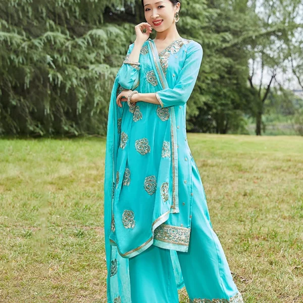 India Pakistan Punjabi Dupattas Daily Suits Woman Blouse Pants Scarf Kurtas Saree Top Katak Sets