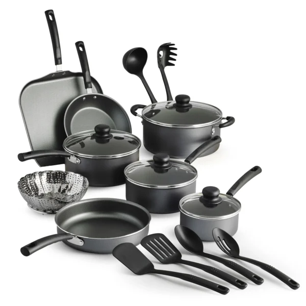 18 Piece Non-stick Cookware Set, Steel Non Stick Cooking Pot Set Cookware Set Kitchen